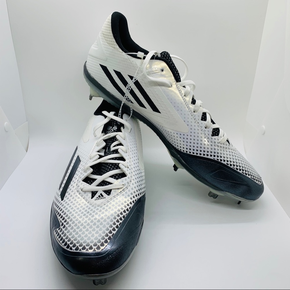 Adida Baseball Metal Cleats White/Black NWOT